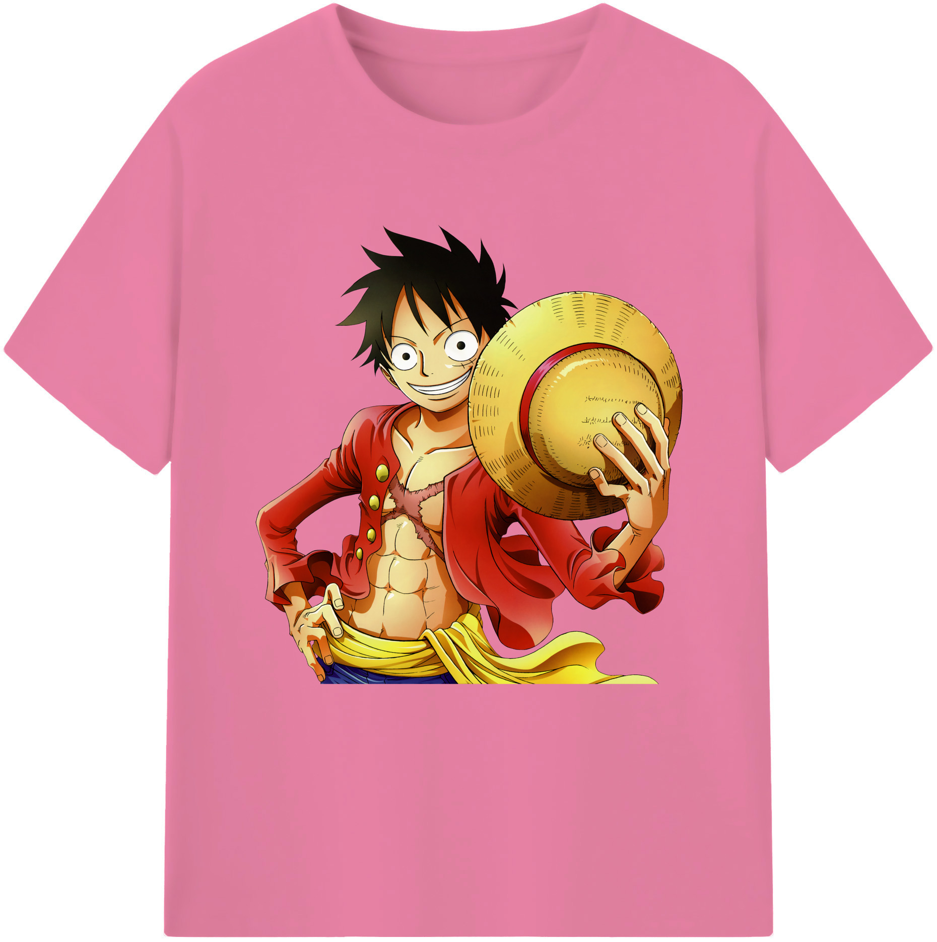 ワンピース モンキー・D・ルフィ ONE PIECE Monkey D. Luffy 綿100％半袖Tシャツ（フロントプリント）